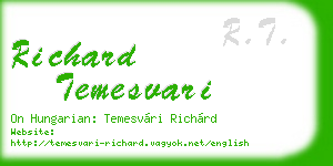 richard temesvari business card