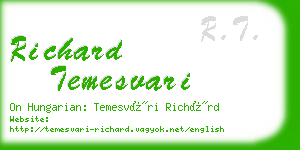 richard temesvari business card